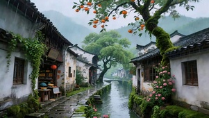 古巷秋雨
