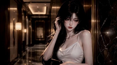 冷艳高级氛围感长发美女