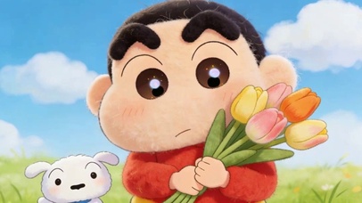 郁金香毛绒绒蜡笔小新