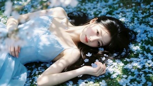 花海中清纯美少女