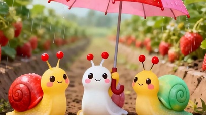 雨天撑伞带鱼屏