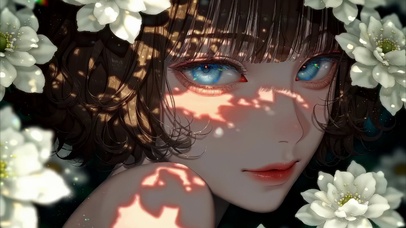 蓝色眼睦清新美女高清4k