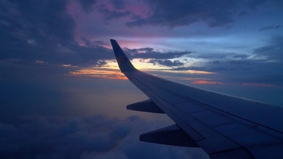 4k黄昏飞机云海