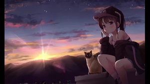 女孩与猫咪