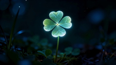 深夜荧光四叶草悄悄的绽放