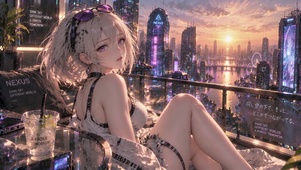 城市黄昏少女