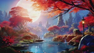 秋日古风美景风景如画