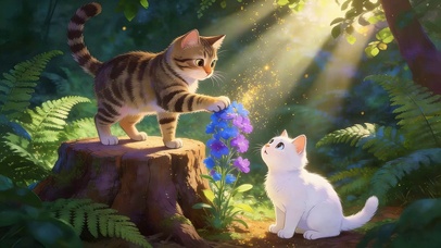 林中玩耍的猫咪