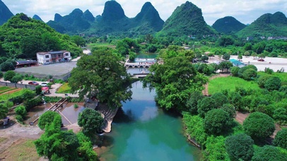 4k桂林山水风光古桥