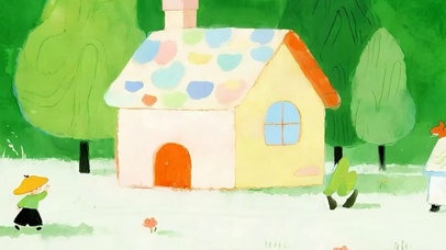 护眼绿景小清新小人物带鱼屏