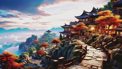 大气磅礴唯美古风小城