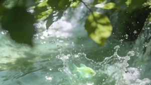 护眼水流带鱼屏