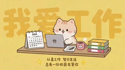 我爱工作！猫猫打工人