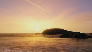 夕阳海洋海水