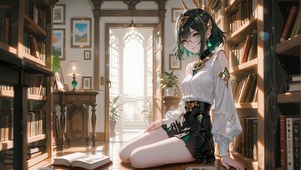 暖光书房街角奈芙尔