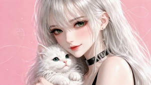 粉彩萌猫少女