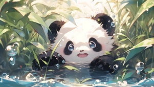 可爱熊猫壁纸