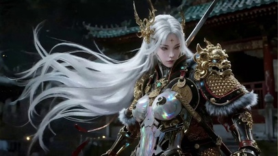 古风美女将军赛博朋克幻想