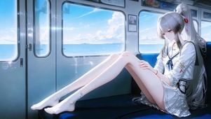 列车窗边的银发美少女绯雪