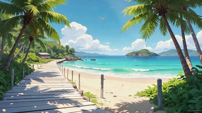 灿烂的阳光和海风