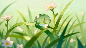 清晨露珠 护眼