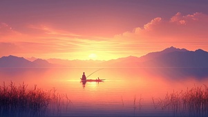 落日湖畔