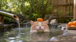 顶橘子的小猫咪
