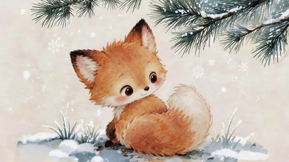 雪松下小狐狸