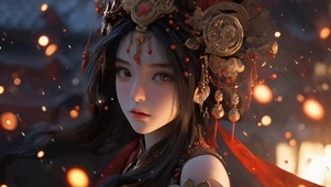 烟火下的国风女孩