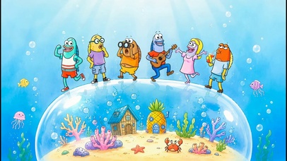 海底动漫角色欢乐聚会