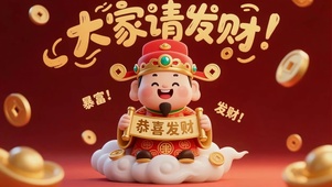 大家请发财（接财壁纸）