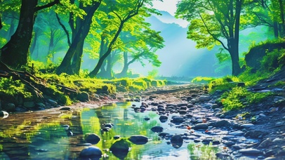 绿色护眼森林美景