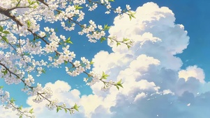 白云樱花树