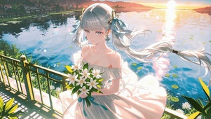 湖畔夕阳下的今汐