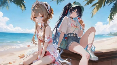 海边可爱女孩