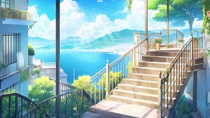清新护眼海景