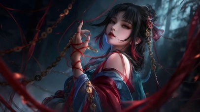 古风红绳冷艳美少女
