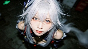 银发仰望少女