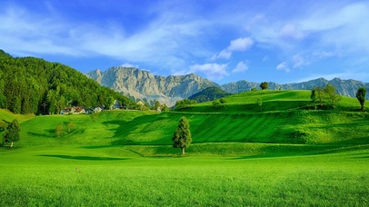 傍晚农舍，炊烟寥寥