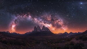 梦幻星空广阔草原