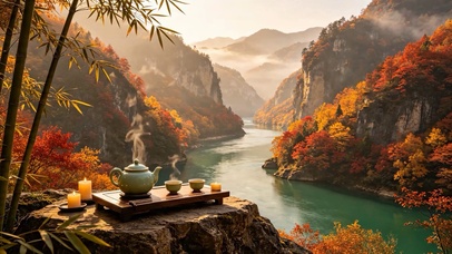 秋天山水