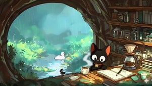 雨天的猫咪