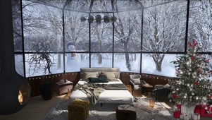 冬季森林小屋