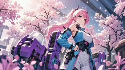 粉色长发女孩