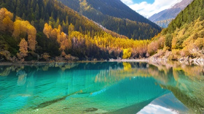 唯美河流雪山景