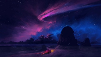 唯美夜空公路景色