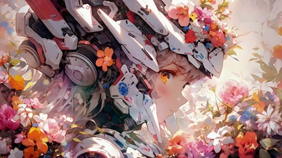 4K 花卉护眼机甲少女