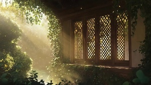 夏日氧气朦胧光影庭院