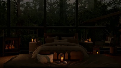 雨夜卧室玻璃雨