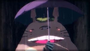 雨天带伞的龙猫